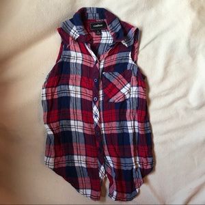 Red White and Blue Collared Tank Top